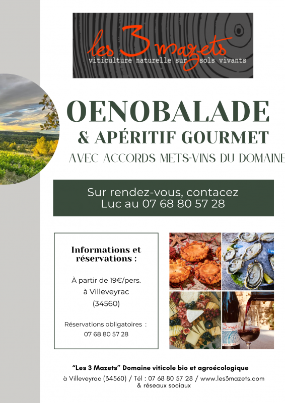 DOMAINE LES 3 MAZETS - AFFICHE OENOBALADE