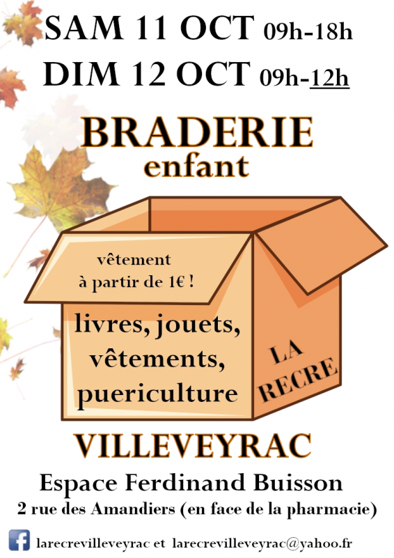 BRADERIE ENFANT AUTOMNE/HIVER : LA RÉCRÉ